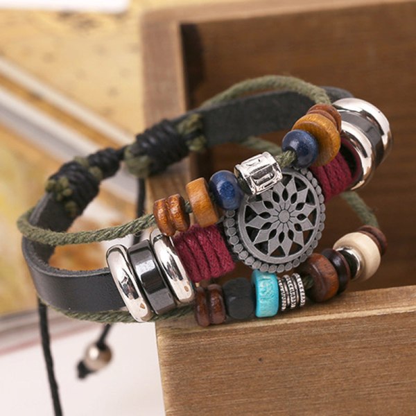 Retro Personlighet Kuskinn Armbånd Moderne Temperamentsfull Allsidig Perlearmbånd Nytt Armbånd Fabrikkforsyning Red pigu silver accessories