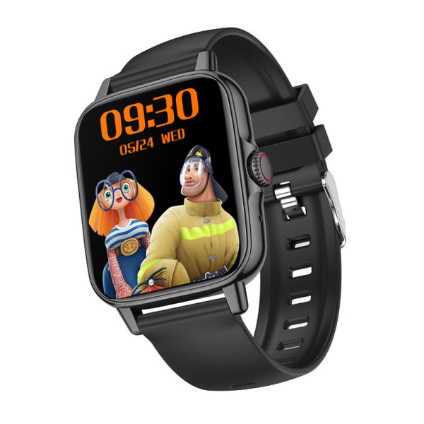 Smart Watch Armband Trådlös laddning Full HD-skärm Bluetooth Calling Music Sports Health Watch Black glue