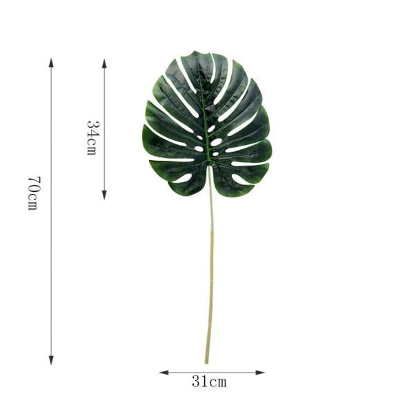 One Piece monstera konstgjorda växter plast tropiska palmblad hem trädgård dekoration tillbehör Fotografi Dekorativt Small SanWeiKui Dark