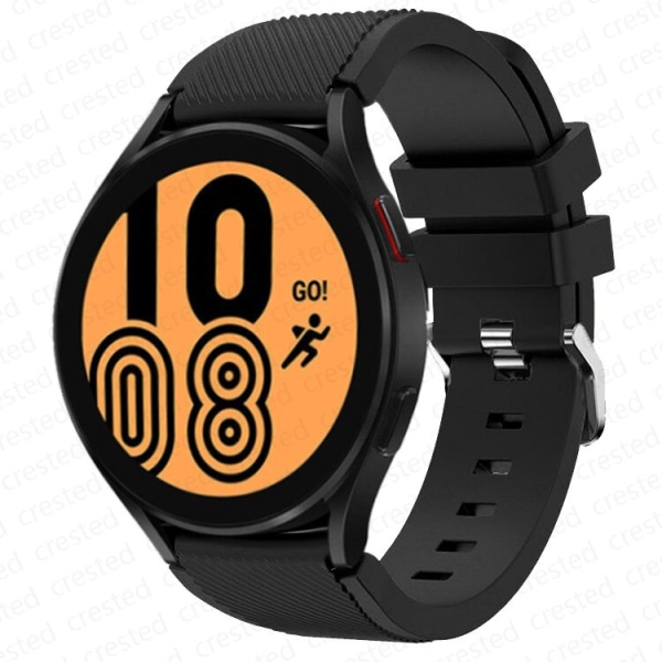 20mm 22mm Band för Samsung Galaxy Watch 4/Classic/3/46mm/42mm/Active 2 Gear S3/S2 Silicone Armband Huawei GT/2/GT2 Pro Trap Black 22mm