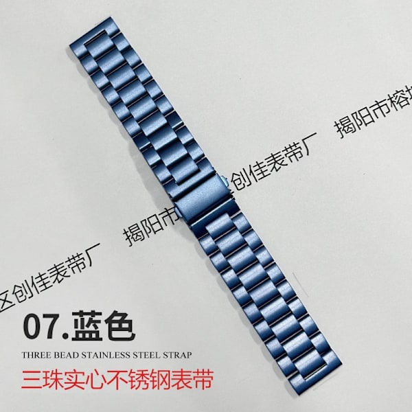 Klockarmband för Apple Watch iWatch 38-40-41 smal midja 14mm 7 tre pärlor solid blå