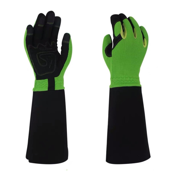 Hagehansker for kvinner, hagearbeid, arbeidsbeskyttelse, slitesterke, anti-kutt, anti-stikk, trimhansker Green Average size