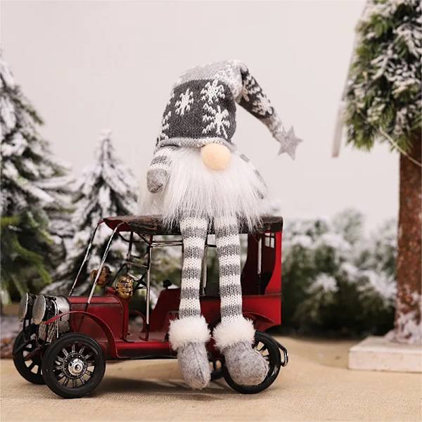 Lysande Tomte Jul Ansiktslös Docka God Jul Hemdekoration Navidad Natal Gåva till Nyår 2023 Julklappar Short Gray With battery and Led