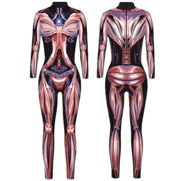 Robot Punk Jumpsuit Catsuit Sexy Cosplay Kostymer Zentai Halloween Bodysuit for Kvinner 15 M