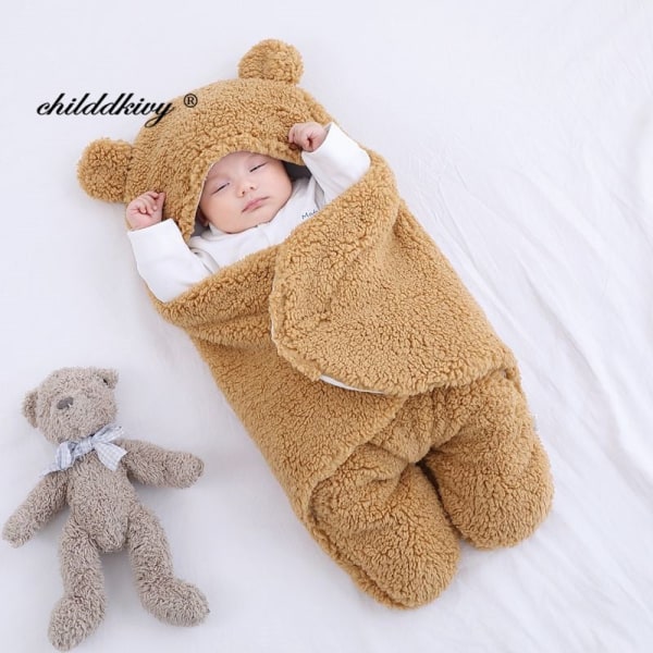 Pehmeät vastasyntyneen vauvan kapalointipeitot vauvan makuupussi kirjekuori vastasyntyneelle unipussi puuvilla paksuuntunut kotelo vauvalle 0-9 kuukautta kahai-Flannel 6M