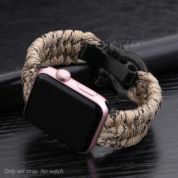 Klockarmband för Apple Watch iWatch 38/40/41mm Storlek M Khaki kamouflage
