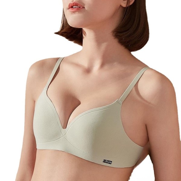 Dame BH'er Fransk Stil Trådløs Undertøj Blød Tynd Sømløs Pige Intim Sexy Lingeri Green 32B