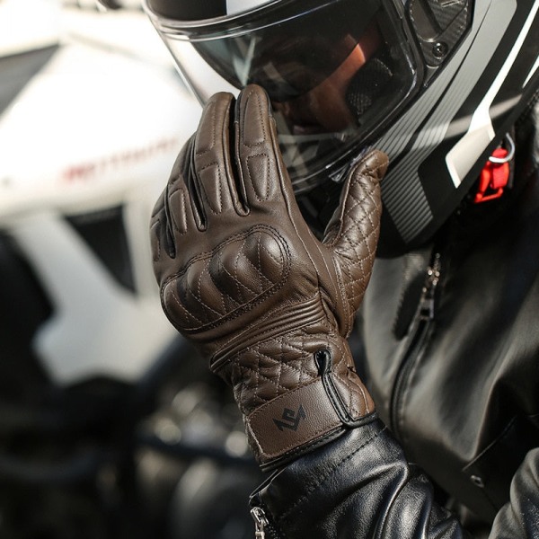 Läder Vattentät motorcykel vinterhandskar för män Kvinnor Warm Thermal Guantes Moto Invierno Hombre ogenomtränglig Gant Moto Hiver 0313 Black Gloves XXL