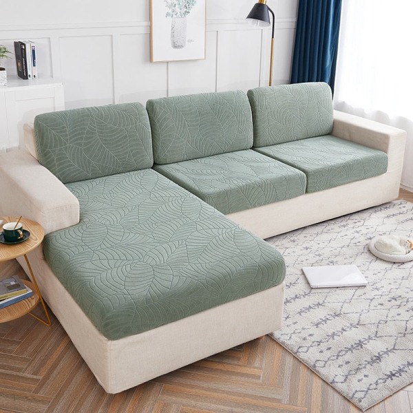 Överdrag Vattentätt 1/2/3/4 sits Kudde Soffa Cover Antidamm Tätt omslagsskydd Jacquard plyschfiber för vardagsrummet Light green 1 SEATER