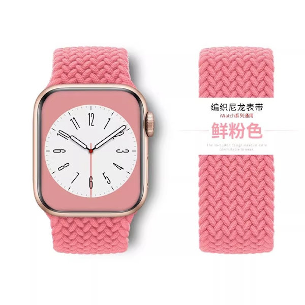 Klockarmband för Apple Watch iWatch 42/44/45/49mm Storlek M fräsch rosa