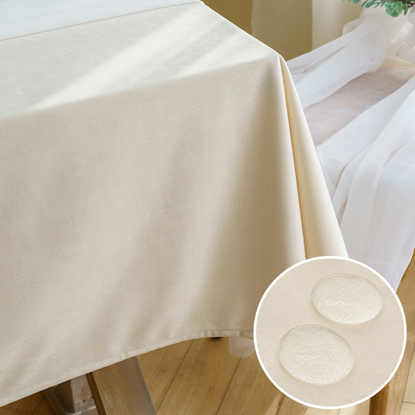 Enfärgad Västernrestaurang Duk Rektangulär Vattentät Mjuk Duk Enkel Tyg Konferensduk Beige 140*300cm