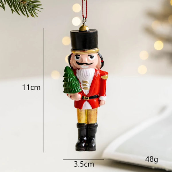 1 st Julnötknäppare Hängen Harts Docka Hängande Ornament Julgran Nötknäppare Soldat för Julfestdekorationer GJ60-C