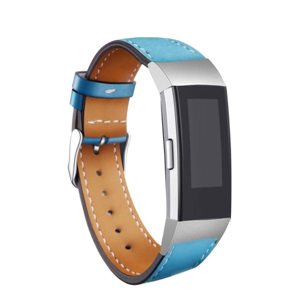 Ersättningsarmband för Fitbit Charge 3 Läderarmband Utbytbara Smart Fitness Klockarmband med Rostfri Ram för Charge3 E