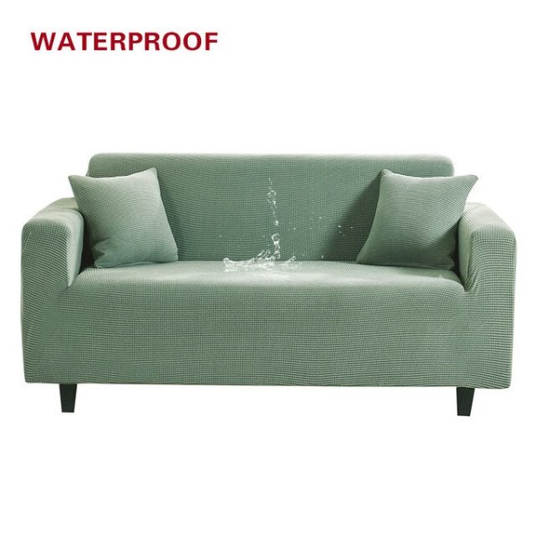 Elastisk sofabetræk, vandtæt, ensfarvet, høj stretch, slipcover, altomfattende elastisk sofabetræk, sofabetræk til stue Green1 2-seater 145-185cm