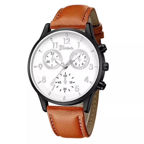 Quartzklocka Enkel Casual Bältesklocka Geneva Klocka Herr Rose gold Black Belt