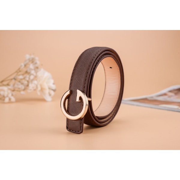 Bälte Mode All-Match Barn och Tonåringar Bälte Unisex Byxbälte Gold Buckle Red 2 108CM