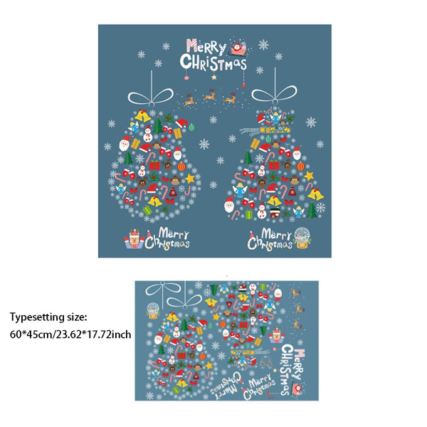 Jul Fönsterdekor Santa Claus Snowflake Stickers Vinter Väggdekor för barnrum Nyår Jul Fönsterdekorationer A09
