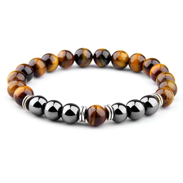 Naturligt Tiger Eye Beads Armband För Kvinnor Hälsovård Hematit Stretch Armband Män charm Mode Smycken charm armband män 8mm  black agate1 XL215mm(8.5in)