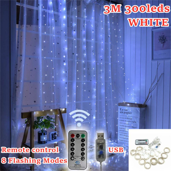 3*3M USB LED Verhoketju Kuparilanka Keijuvalot Garland Puutarha Häät Koristelu Valosarja Warm white 2M