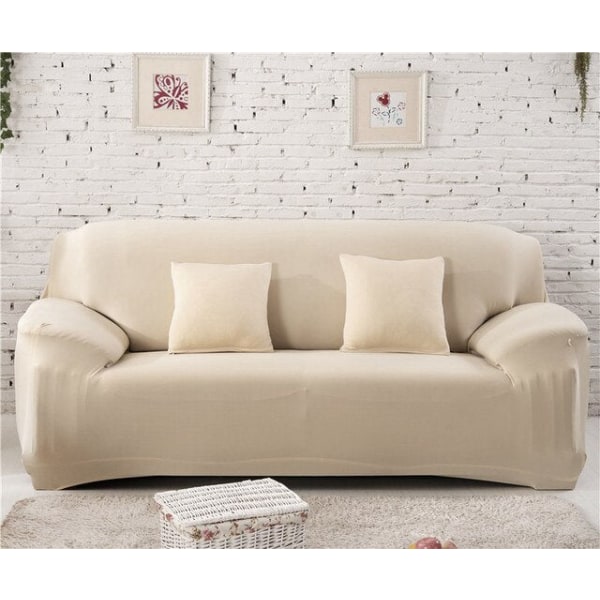 Ensfarvede sofabetræk til stue Polyester sofabetræk Elastisk hjørnesofabetræk Slipcover Stolebeskytter 1/2/3/4 personers Red 1-Seat 90-140cm