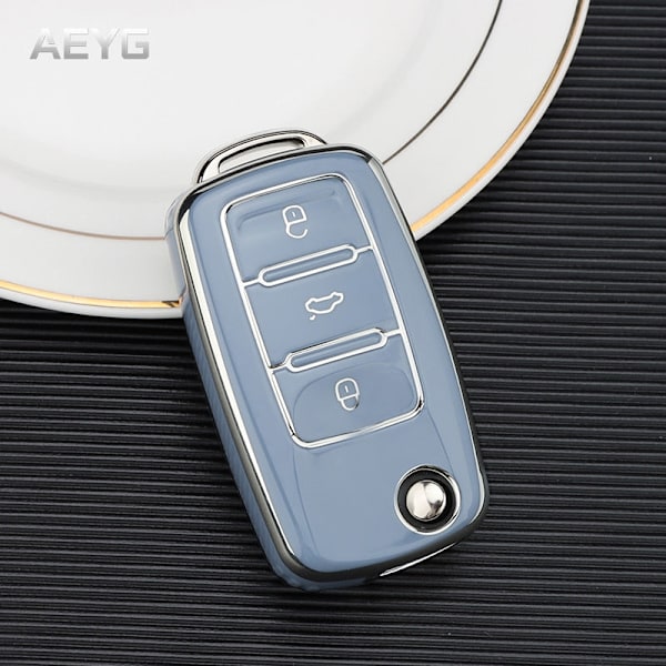 Fashion TPU Bilnyckelfodral Fullt Skydd För Bora Polo Tiguan Jetta Passat B5 B6 B7 Golf Beetle för Skoda Octavia Red only case