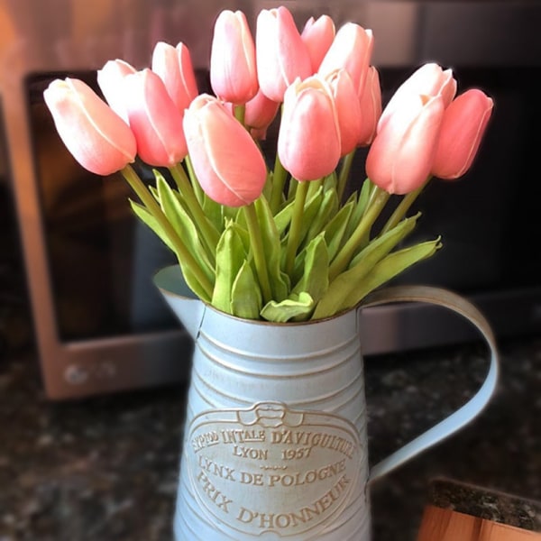 10 st Tulpan Konstgjord Blomma Real Touch Konstgjord Bukett Falsk Blomma för Bröllopsdekoration Blommor Hem Trädgård Dekor I