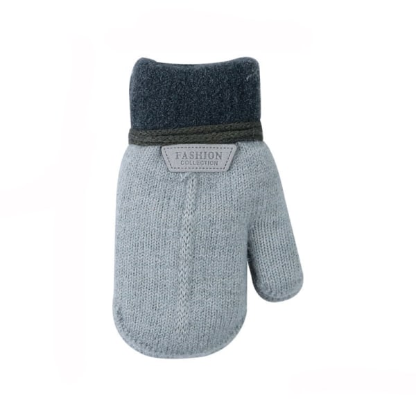 Lasten Käsineet Talvi Yhtenäinen Paksuuntuva Plus Velvet Halter Käsineet Lapsille Taapero Ulkona Pidä Lämpimänä Neulotut Lapaset Narulla H(3-6 Years)