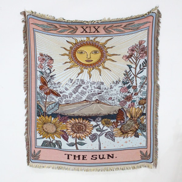 Nordisk Pläd för Säng Sofföverdrag Vardagsrumsinredning Sofffilt Fritidsöverkast Utomhus Camping Picknickmatta Boho Tapestry XT2022-1 130X160cm