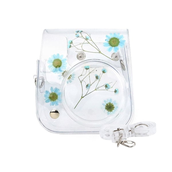 Til Fujifilm Instax Mini 11 9 8 Transparent Kamerataske Beskyttende Bæretaske Cover med Skulderrem Blue
