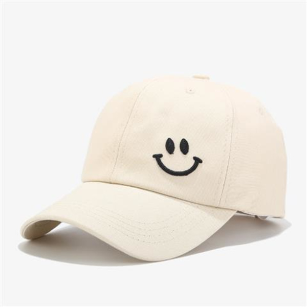 Smile Face Broderi Baseball Caps til Kvinder Kpop Sort Bomuld Justerbar Snapback Sjov Hip Hop Cap Efterår Sol Far Hatte til Mænd 10 Adjustable