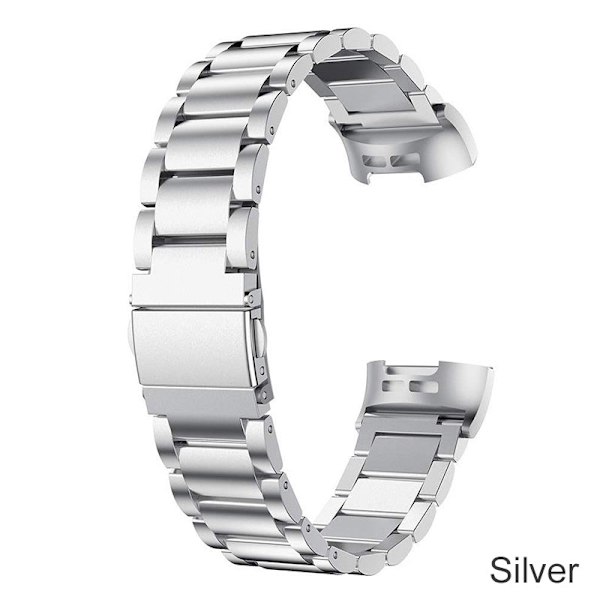 För Fitbit Charge 5 4 3 2 Smart Armband Rostfritt Stål Klockarmband Loop För Fitbit Charge 3 SE Svart Silver Armband Correa Black For Fitbit Charge 2