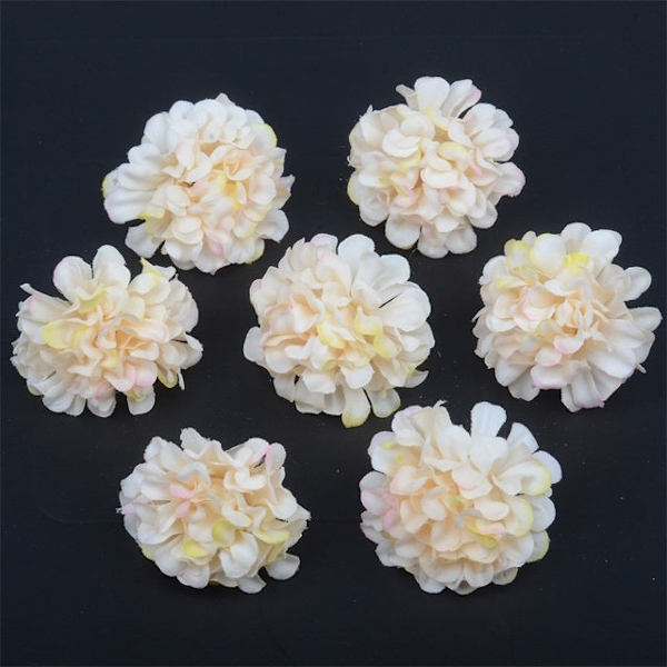 100 st/lot Silke Hortensia Konstgjorda Blomhuvuden För Bröllop Juldekoration DIY Krans Scrapbooking Hantverk Falska Blommor Bean paste