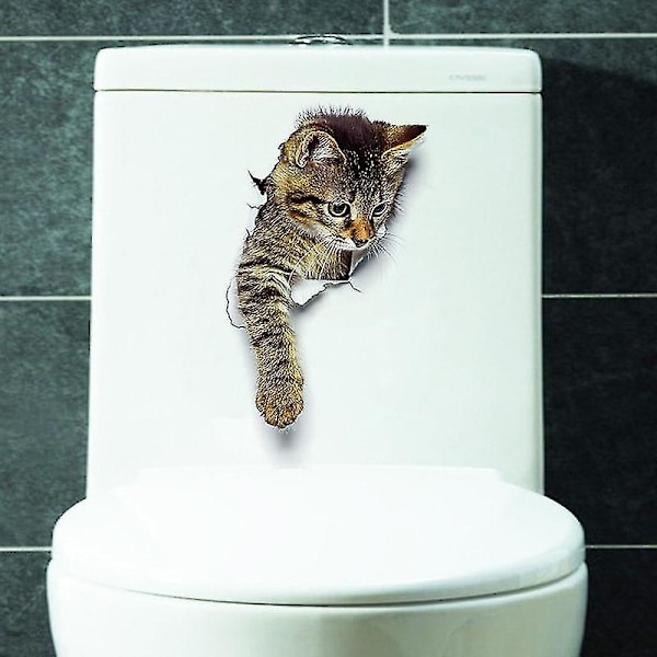 3 3D Kissa Tapetti Kylpyhuoneen WC:n Olohuoneen Sisustamiseen