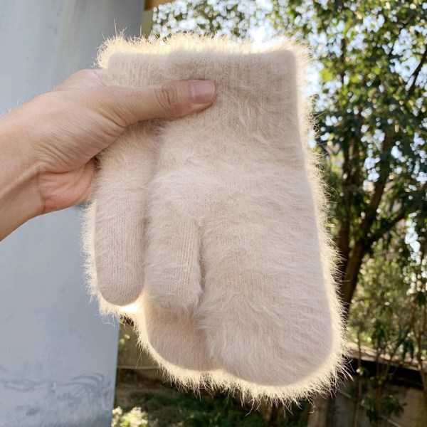 Vinter Kanin Ullhandskar Koreansk Version Varma Handskar Dam Multi-färgade Damhandskar Söta Mjuka Handskar 2021 Ny Hög Kvalitet light pink One Size