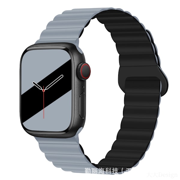 Kellon ranneke Apple Watch iWatch 42/44/45/49mm Obsidian Gray mustalla