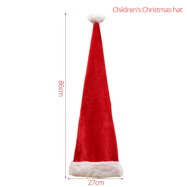 Lång Julhatt för Vuxna och Barn Plysch Tomteluva Nyår Julfest Dekoration Children