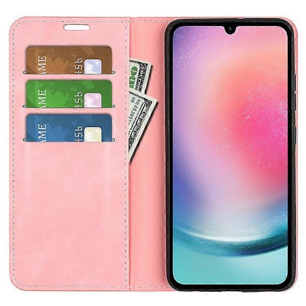 Kompatibelt Skal för Samsung Galaxy A16 5G / A16 4G - Plånboksfodral i Läder med Hudkänsla Pink