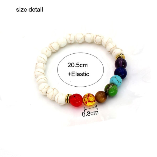 7 Chakra Healing Beaded Armband Natural Lava Stone Tiger Eye Beads Armband 8MM För Kvinnor Män Mode Yoga Smycken 12