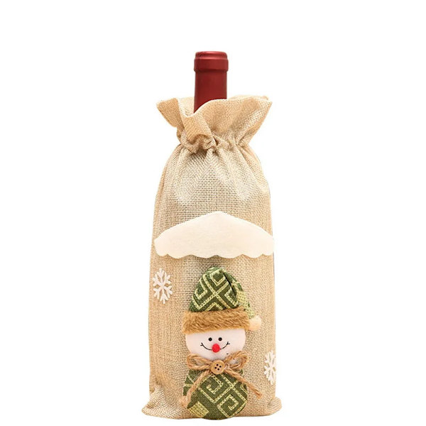 Joulukoristeet kotiin Viinipullon suojus Pölysuoja Ruokapöydän koristeet Joululahja Puun koriste Uusi vuosi 2024 Red snowman34x14cm