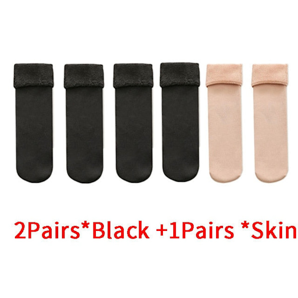 3 Par/Lot Dam Vinter Varma Tjocka Termiska Strumpor Ull Kashmir Snö Sömlösa Strumpor Sammet Mjuka Stövlar Golv Sovstrumpor 3red Size35-40
