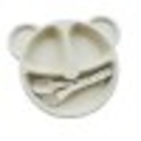 3 stk./sett Baby Sikker Silikon Spisebolle Tegneserie Barn Servise Treningsservise Barnebolle+skje+gaffel Matingsboller Blue
