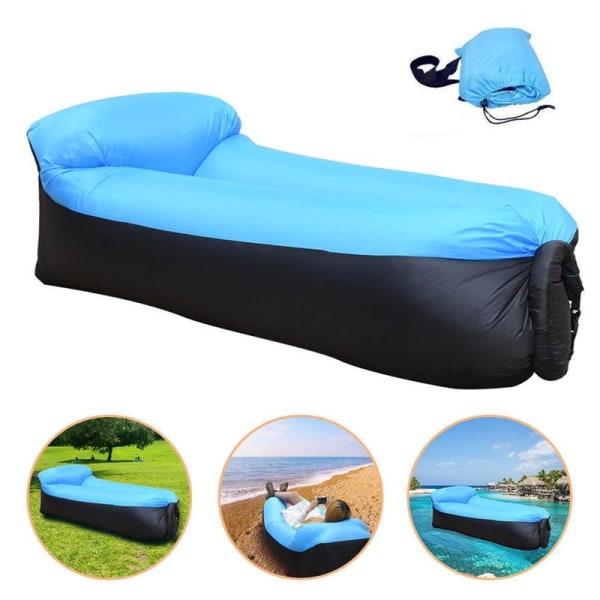 Lazy Sofa Lounger Luft Sofa Enhjørning Sækkestol Hurtig Oppustelig Udendørs Strand Lounger Orange