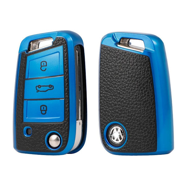 TPU Læder Bil Nøgle Etui Cover til Golf 7 MK7 Tiguan MK2 til SEAT Ateca Leon FR 2 Ibiza til Skoda Octavia A7 Red Key Case