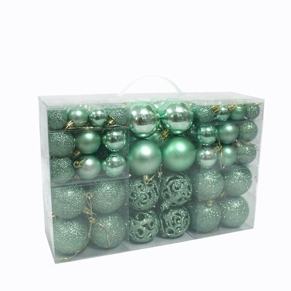 3-6cm Set med 100 PVC Boxade Ljusa Mattande Medel Bollar Urholkade Julgransdekorationer Färgglada Bollar pvc box pack of 100 (Silver)