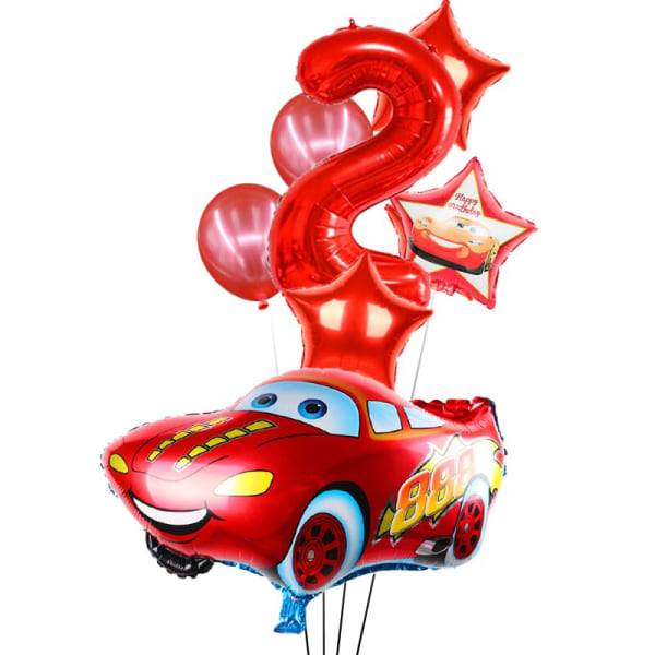 1 set stor storlek tecknad bil folieballong stjärna latex Uppblåsbara heliumballonger Bröllopsdekoration Grattis på födelsedagen Festtillbehör 1 set3