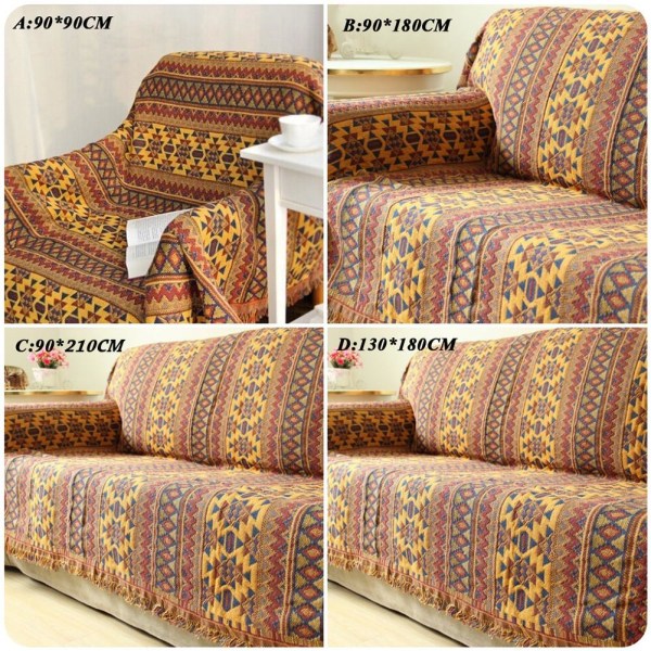 Förbättrad Vinter Bomull Vävda Linje Filt Soffa Handduk Stickad Förtjockad Varm Pad Mat Bohemian Boho Överkast Resepläd A Overseas