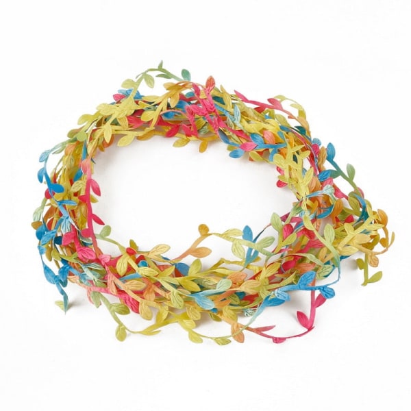 10 meter silke bladformede kunstige blomster grønne blade til bryllupsdekoration DIY krans scrapbooking håndværk falsk blomst Dark Blue