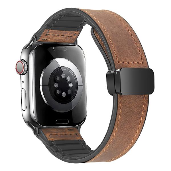 Klockarmband för Apple Watch iWatch 20mm Toppskikt läder Äkta läder Crazy horse-mönster - mörkbrun