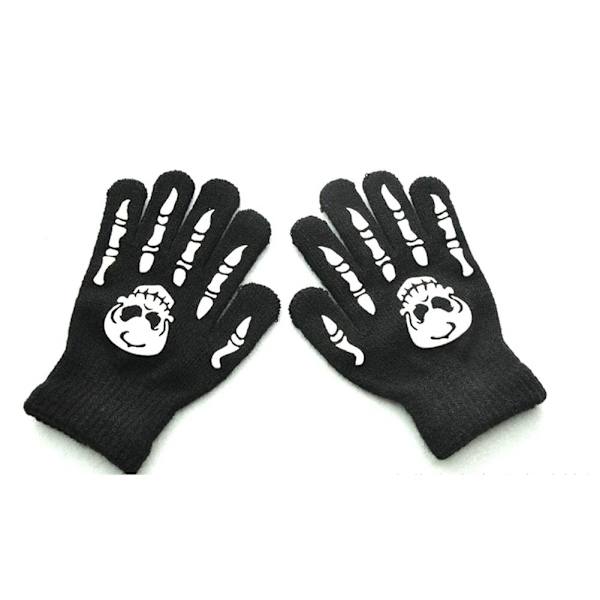 1 Par Magiska Handskar Flickor Pojkar Barn Hel Finger Stretchiga Stickade Varma Vinterhandskar Blandade Färger Stickade Handskar 2 modeller white gloves