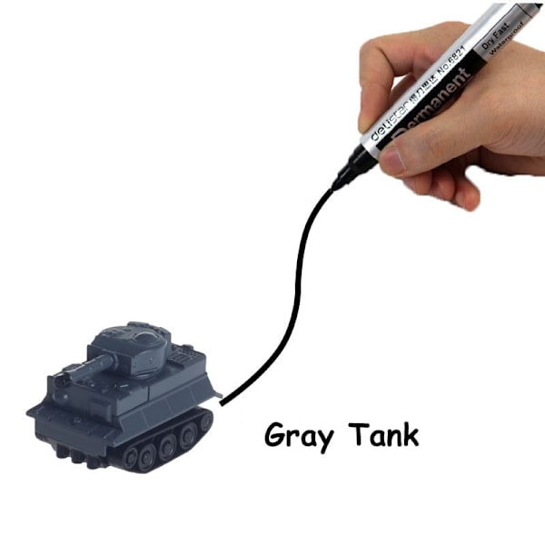 Magiske spor legetøj induktiv tank bil model bil robot pingvin følger linje du tegner intelligens udvikling børnelegetøj Gray Tank
